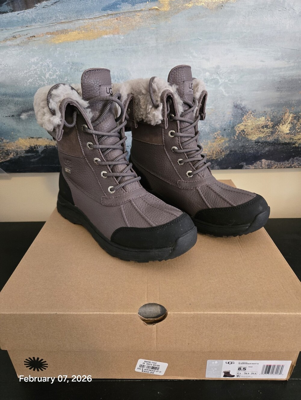 UGG Adirondack Boot III - Black/Grey 8.5